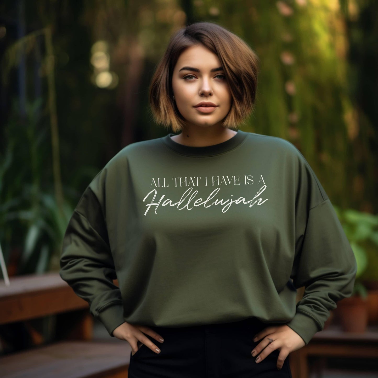 All That I Have Is A Hallelujah Women’s Plus Long Sleeve Tee - JT Footprint Apparel