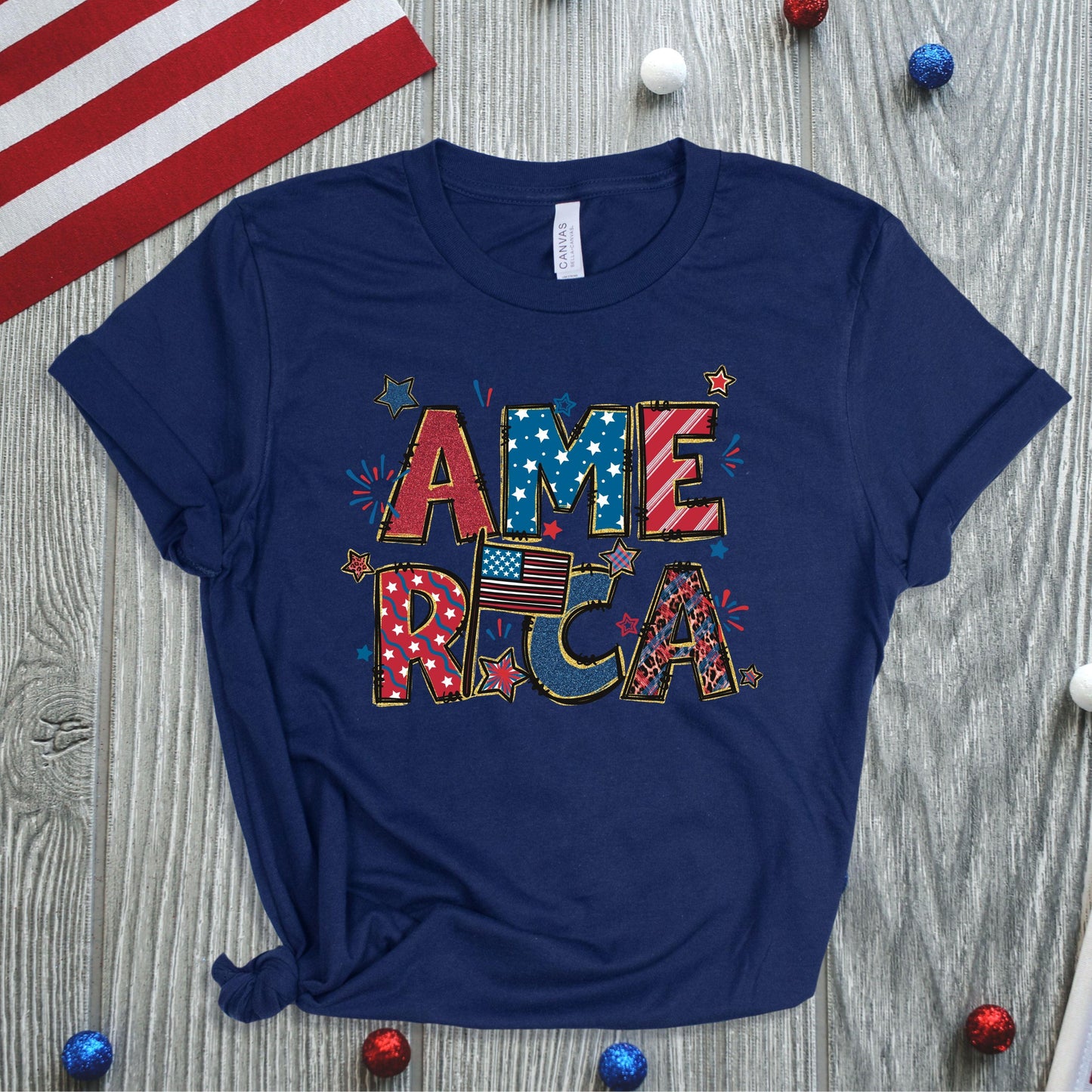 America Patriotic Women’s Plus Tee - JT Footprint Apparel