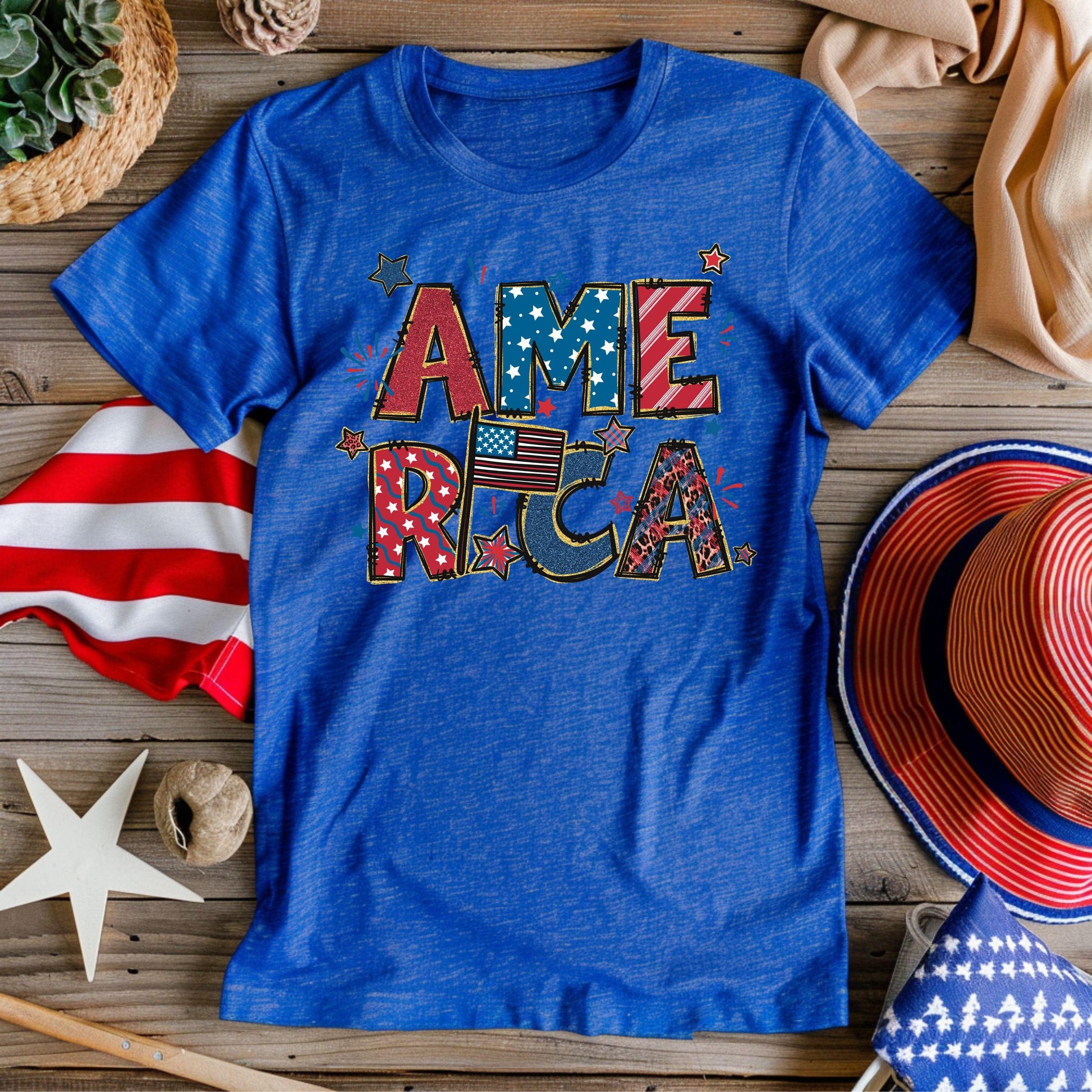 America Patriotic Women’s Plus Tee - JT Footprint Apparel