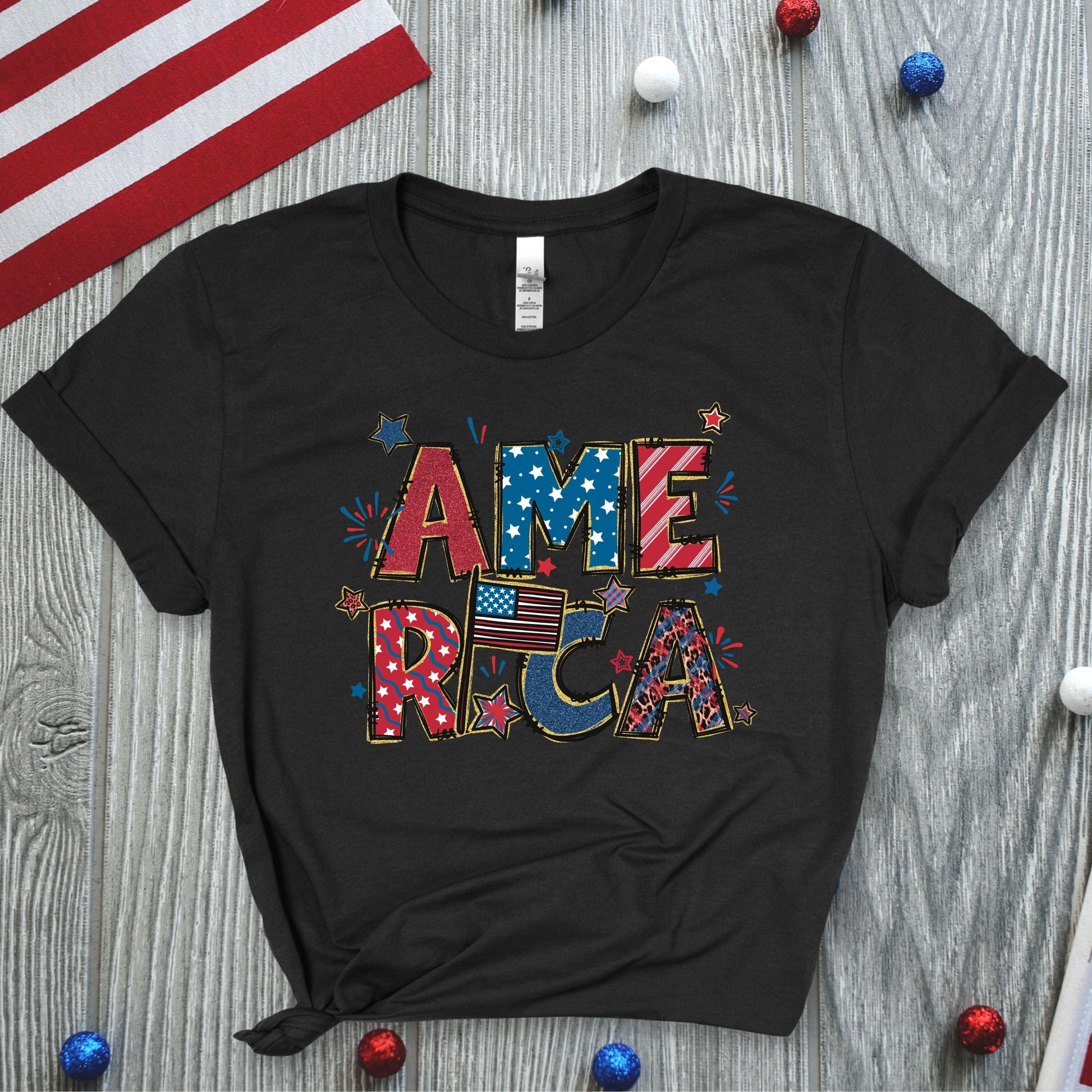 America Patriotic Women’s Plus Tee - JT Footprint Apparel