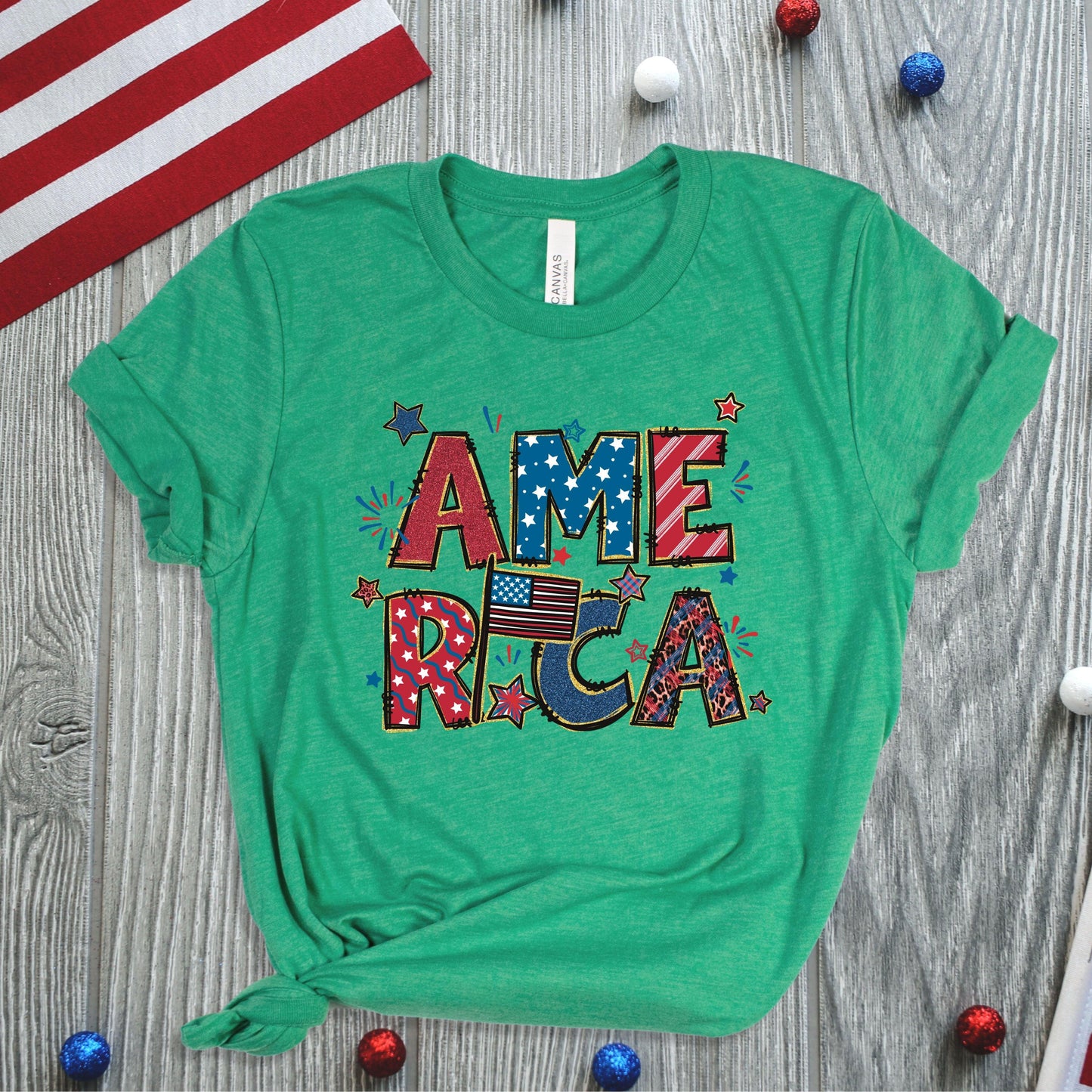 America Patriotic Women’s Plus Tee - JT Footprint Apparel