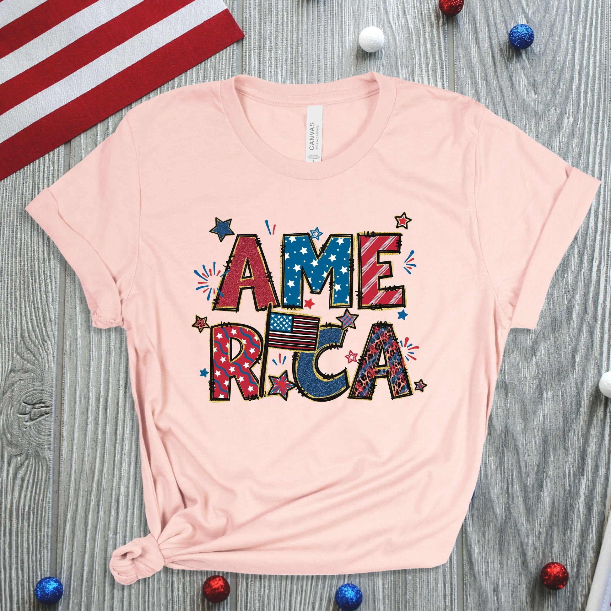 America Patriotic Women’s Plus Tee - JT Footprint Apparel