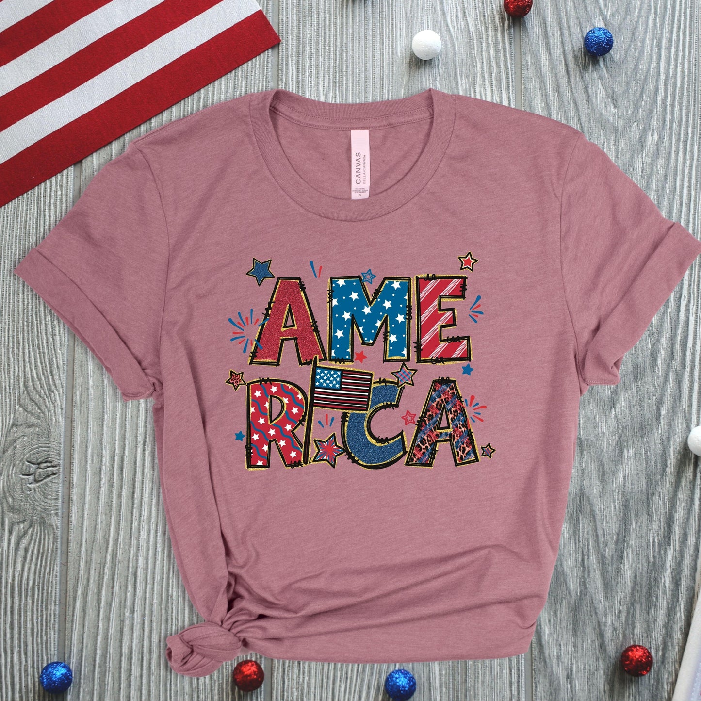 America Patriotic Women’s Plus Tee - JT Footprint Apparel