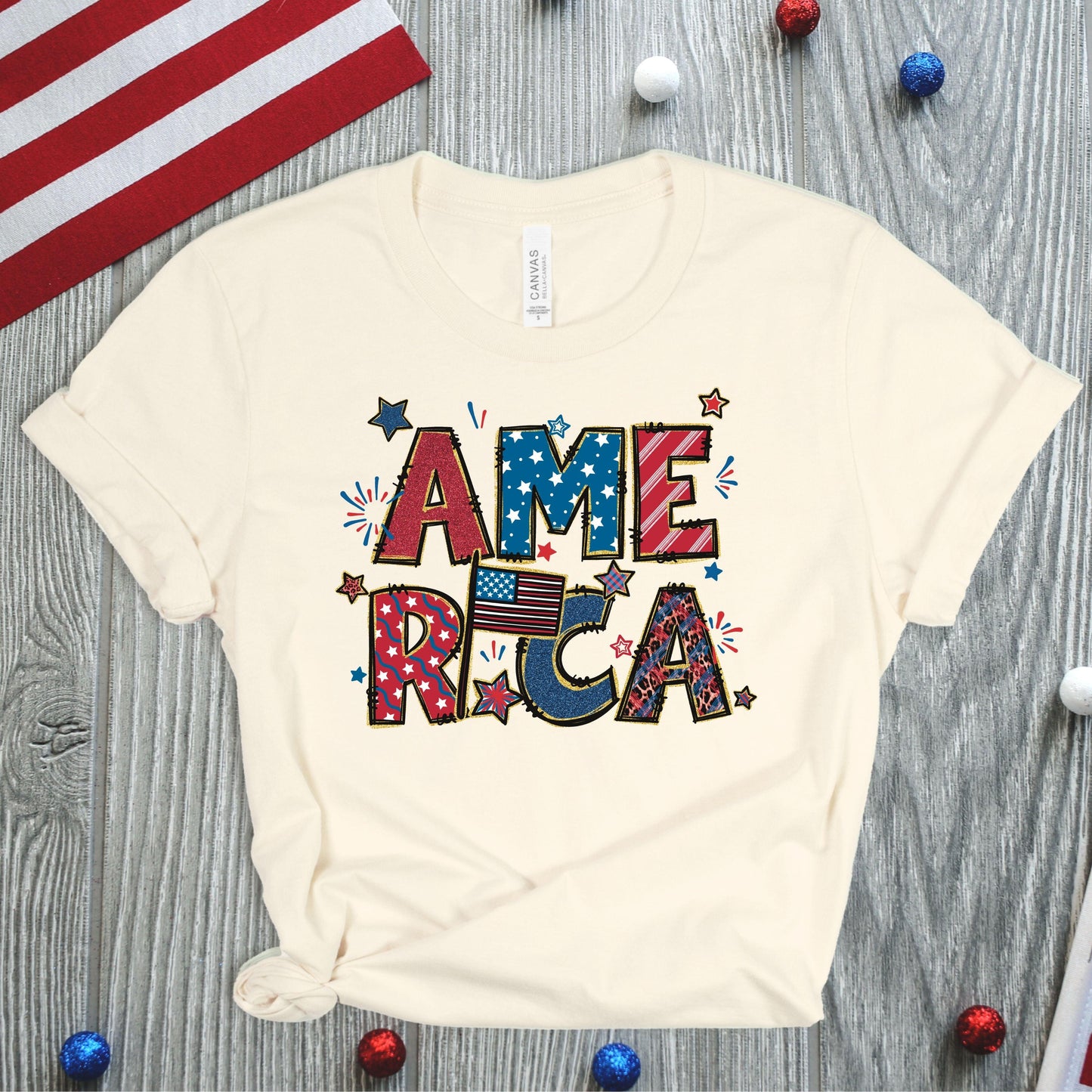 America Patriotic Women’s Plus Tee - JT Footprint Apparel