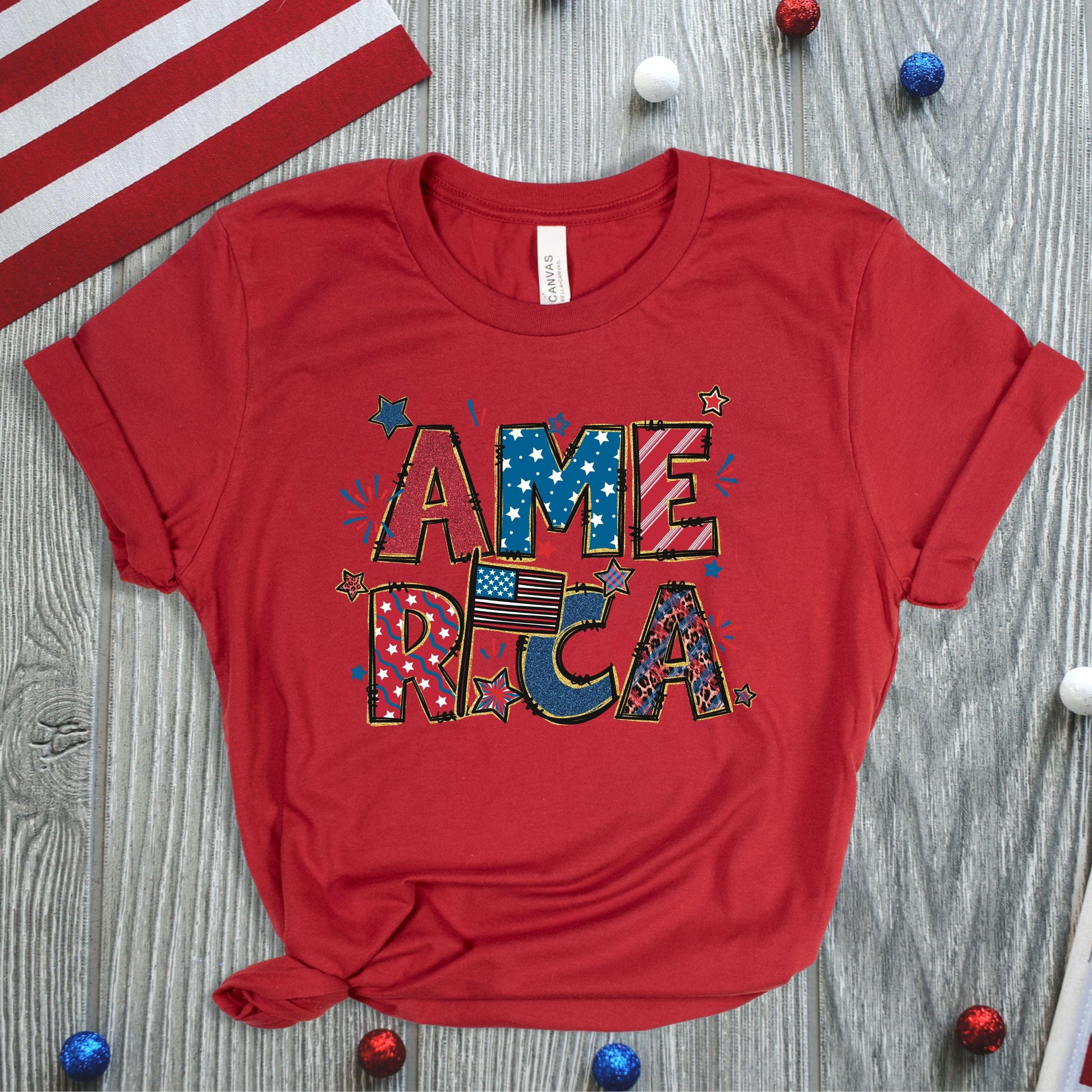 America Patriotic Women’s Plus Tee - JT Footprint Apparel