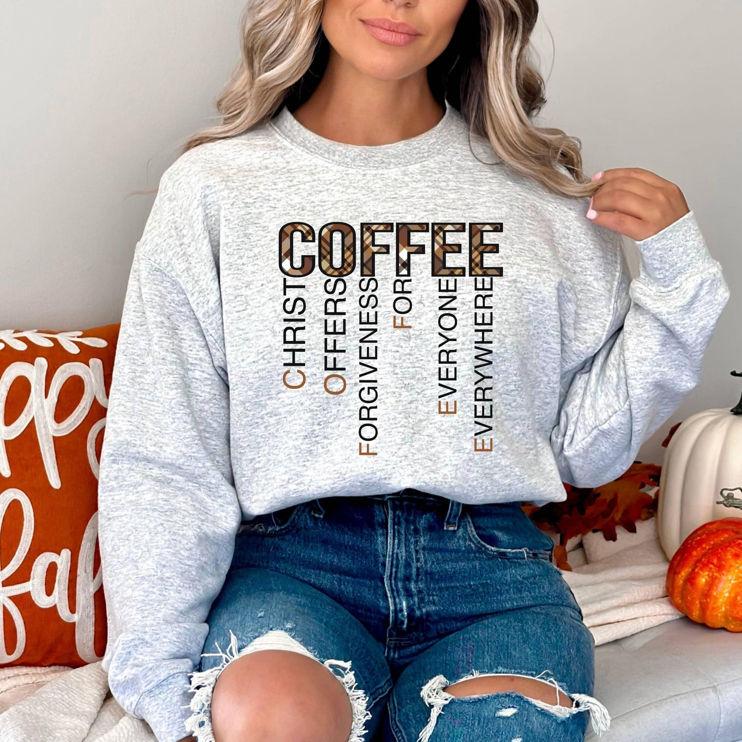 Coffee Christ Forgiveness Women’s Sweatshirt - JT Footprint Apparel