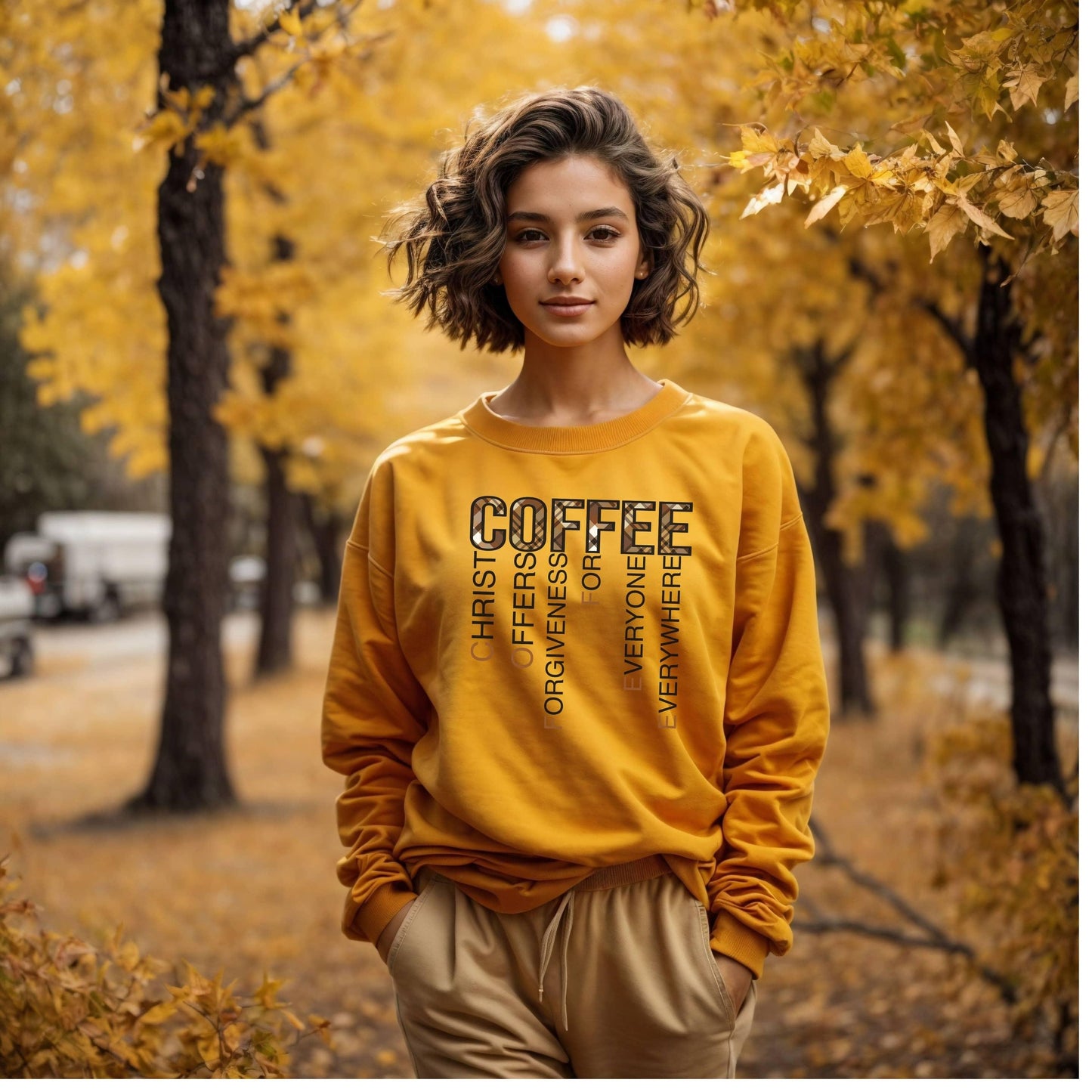 Coffee Christ Forgiveness Women’s Sweatshirt - JT Footprint Apparel