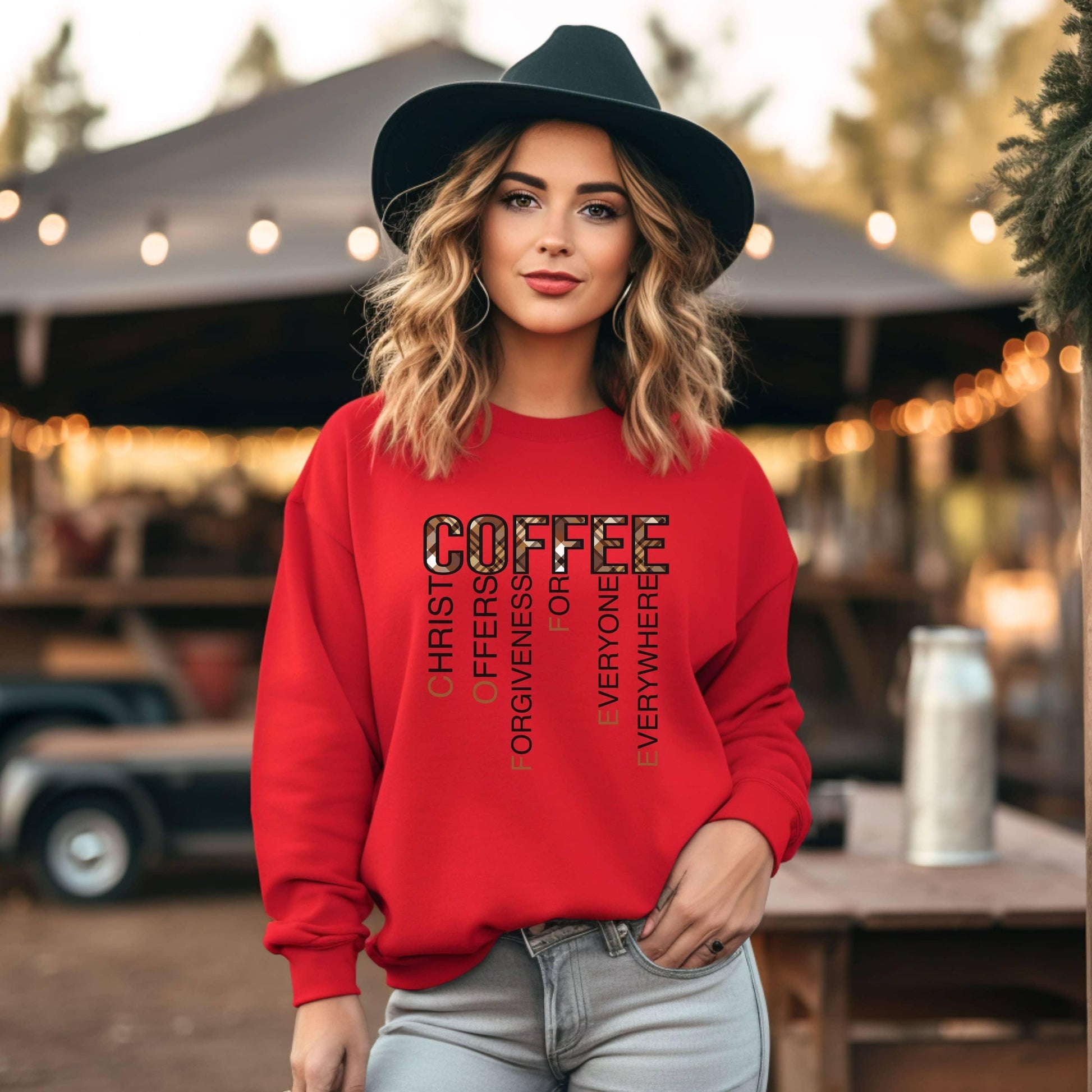 Coffee Christ Forgiveness Women’s Sweatshirt - JT Footprint Apparel