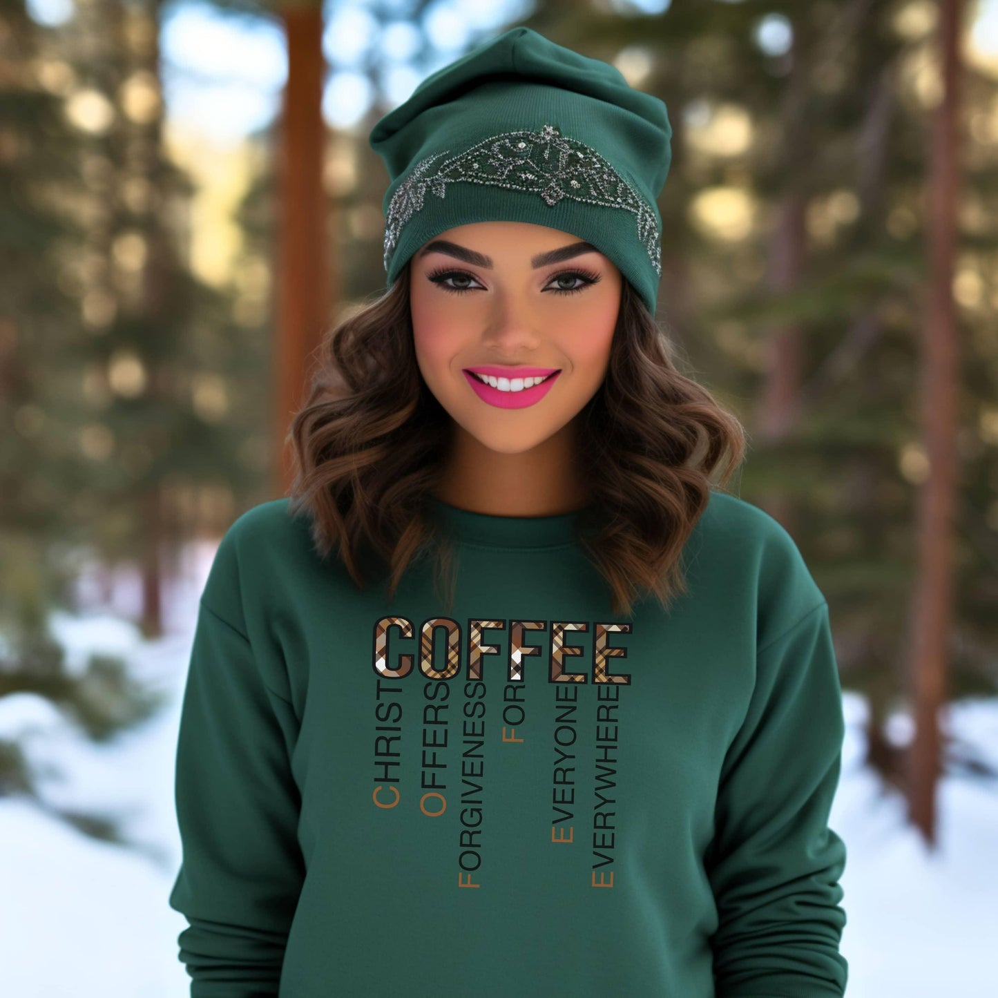 Coffee Christ Forgiveness Women’s Sweatshirt - JT Footprint Apparel