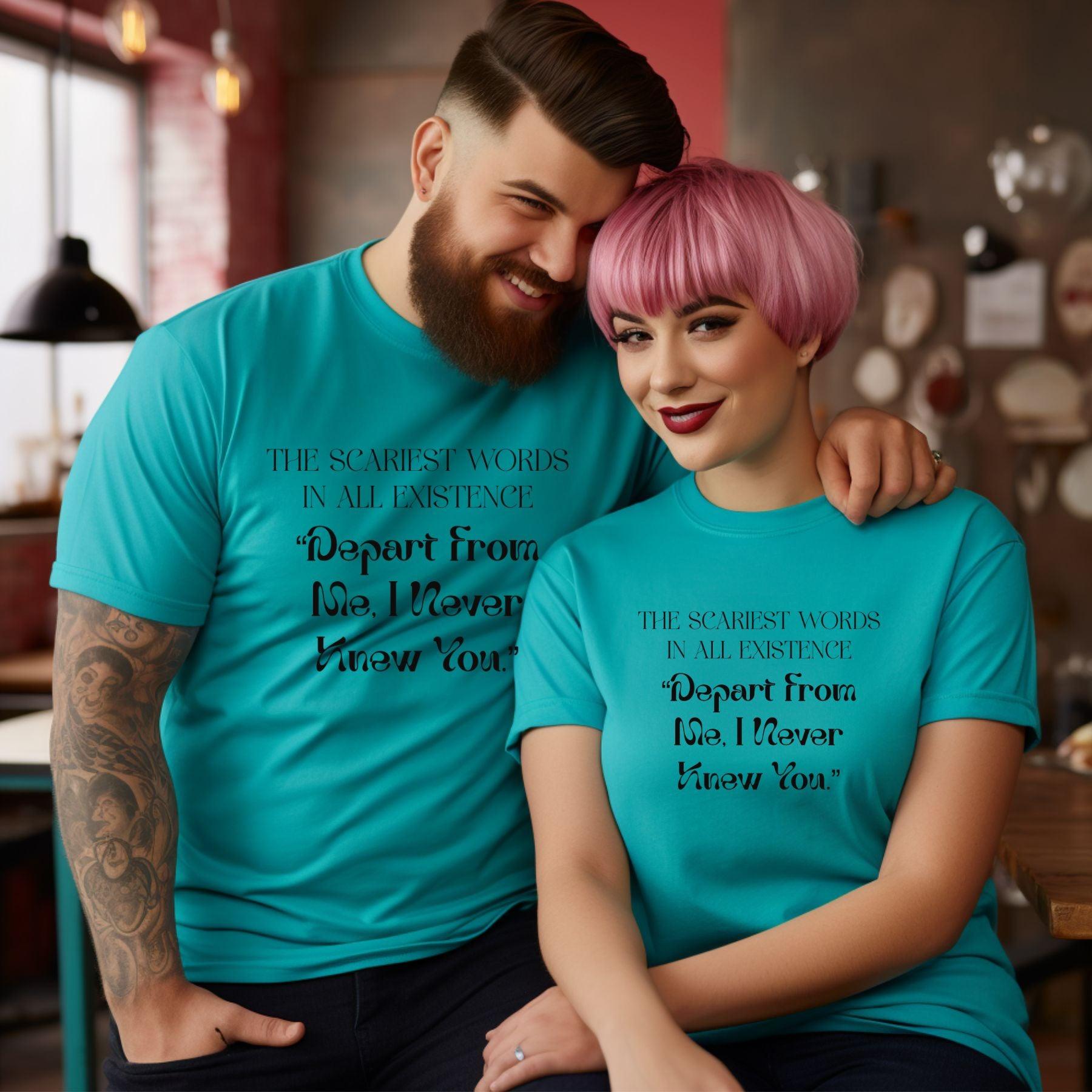 Depart From Me, I Never Knew You Plus Unisex T-shirt - JT Footprint Apparel