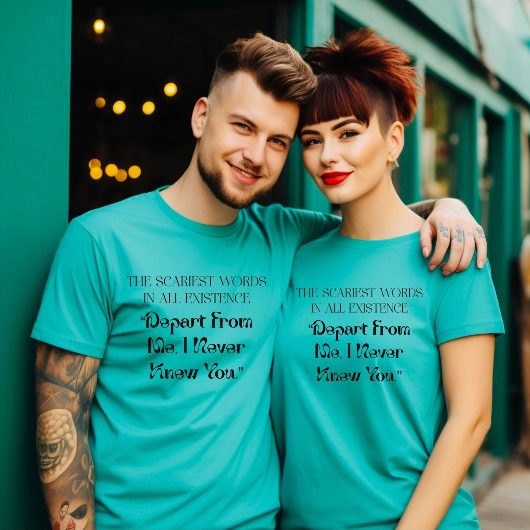 Depart From Me, I Never Knew You Plus Unisex T-shirt - JT Footprint Apparel