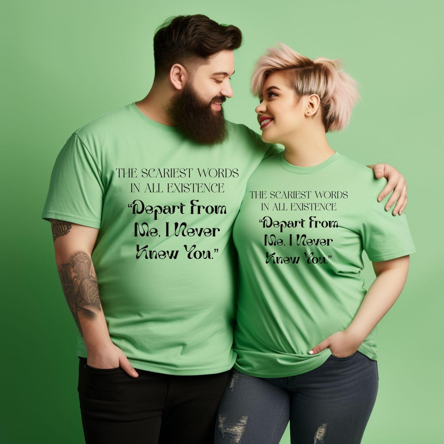 Depart From Me, I Never Knew You Plus Unisex T-shirt - JT Footprint Apparel