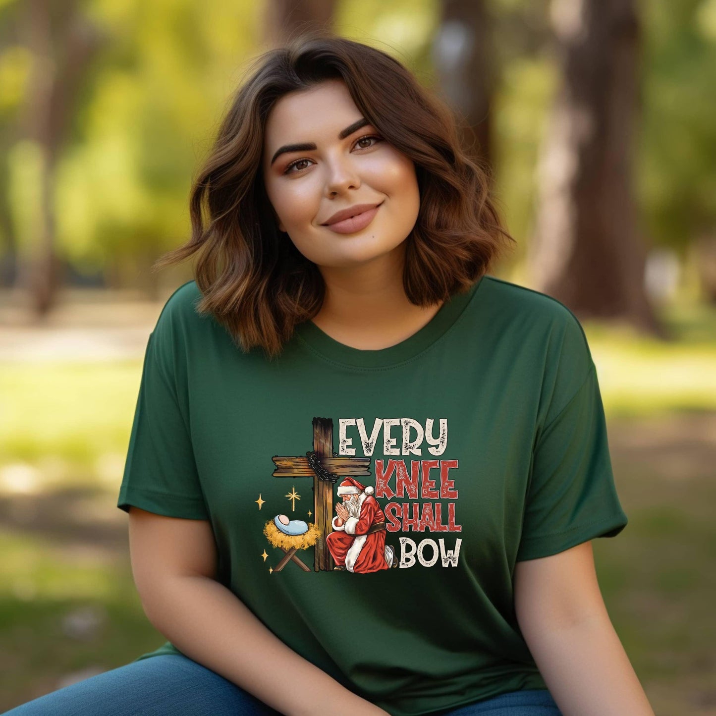 Every Knee Shall Bow (Even Santa) Women’s Plus Tee - JT Footprint Apparel