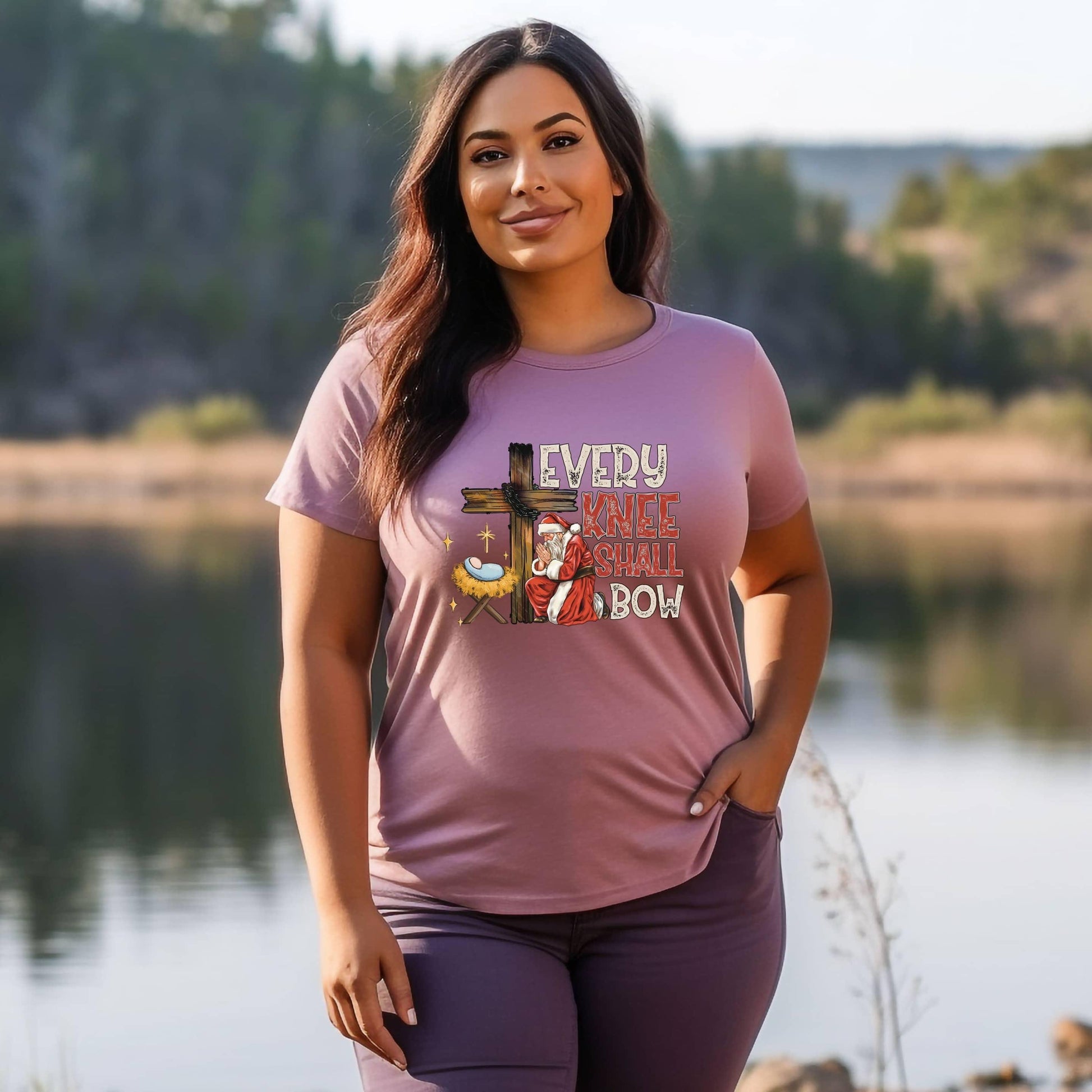 Every Knee Shall Bow (Even Santa) Women’s Plus Tee - JT Footprint Apparel