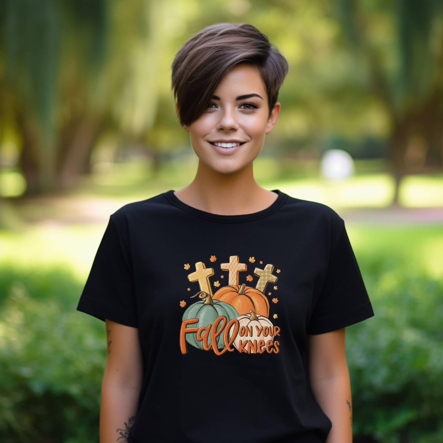 Fall On Your Knees Women’s Christian Tee - JT Footprint Apparel