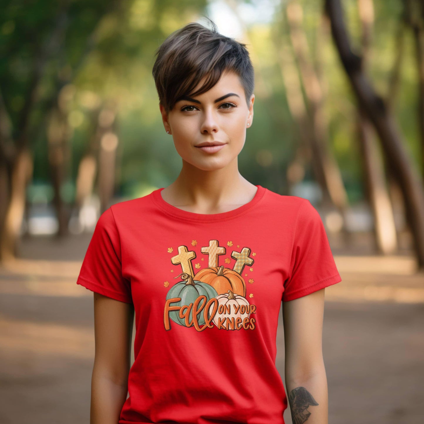 Fall On Your Knees Women’s Christian Tee - JT Footprint Apparel