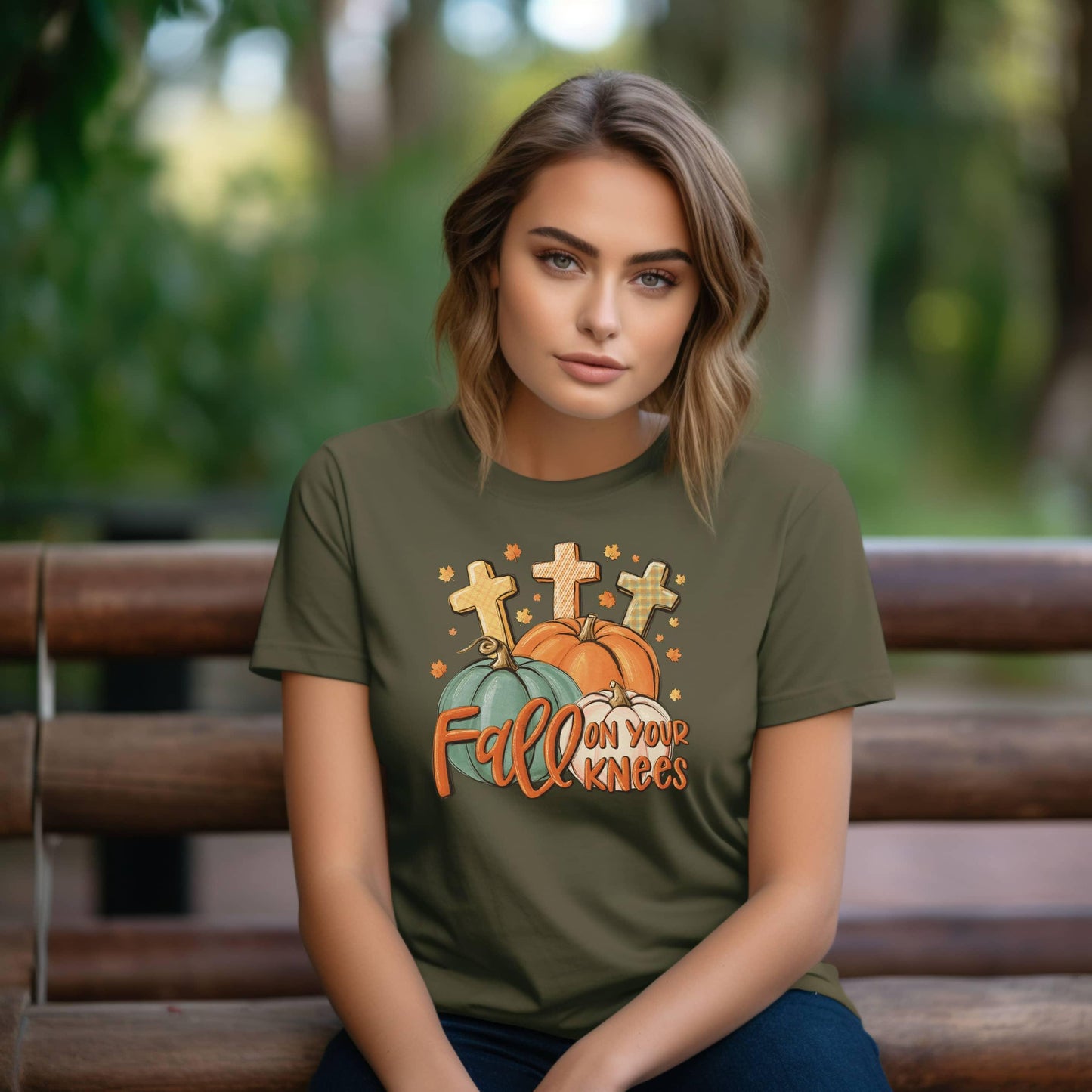 Fall On Your Knees Women’s Christian Tee - JT Footprint Apparel