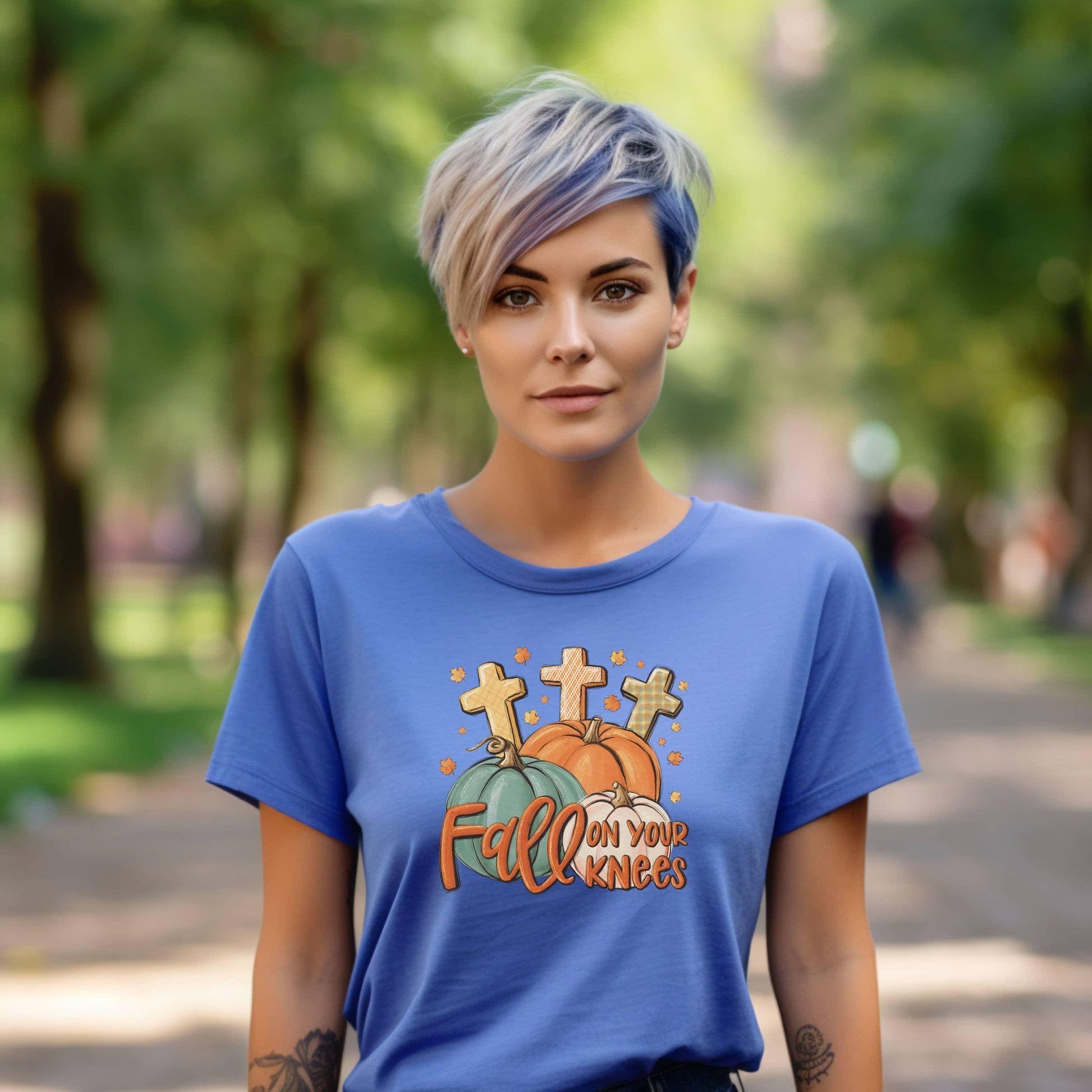 Fall On Your Knees Women’s Christian Tee - JT Footprint Apparel