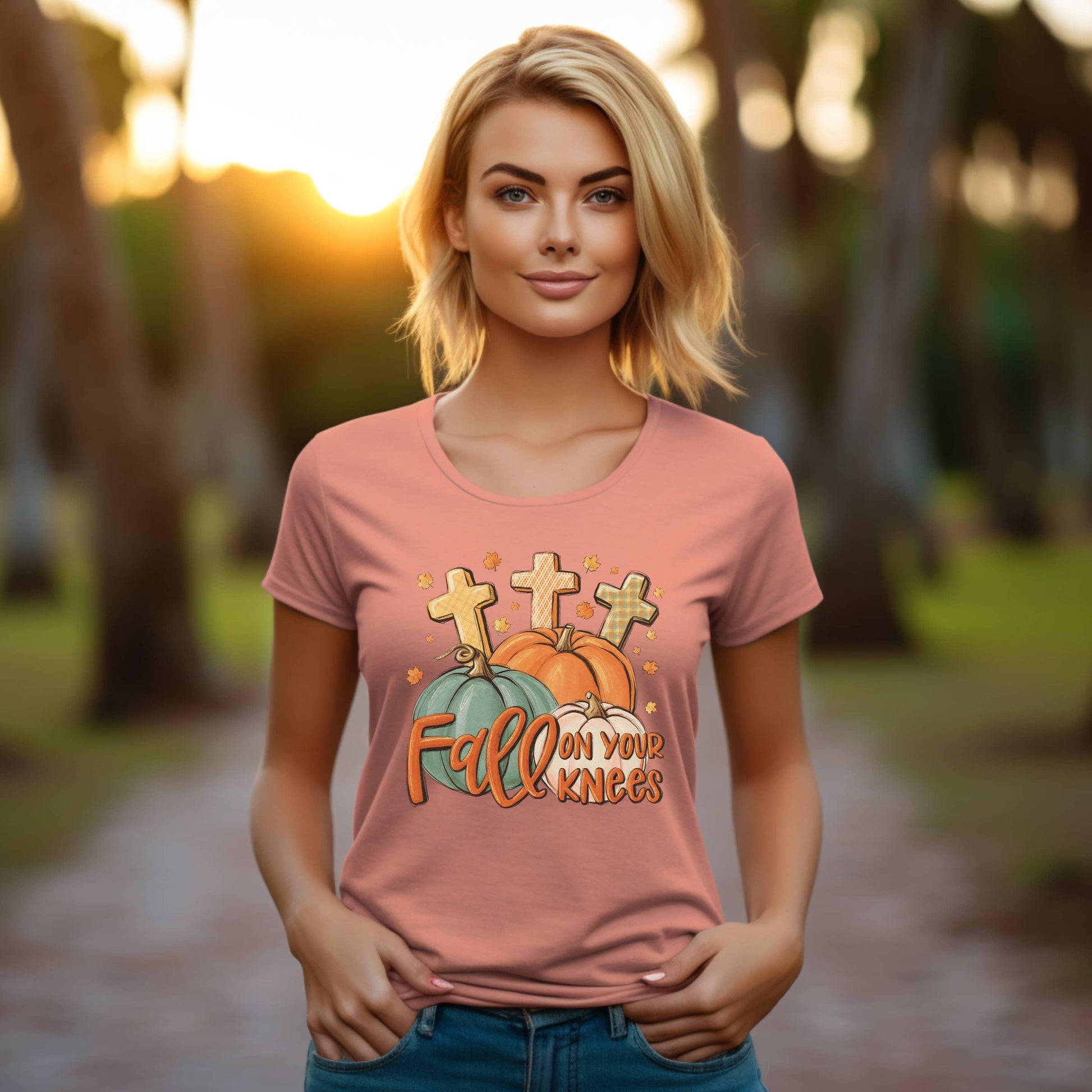 Fall On Your Knees Women’s Christian Tee - JT Footprint Apparel