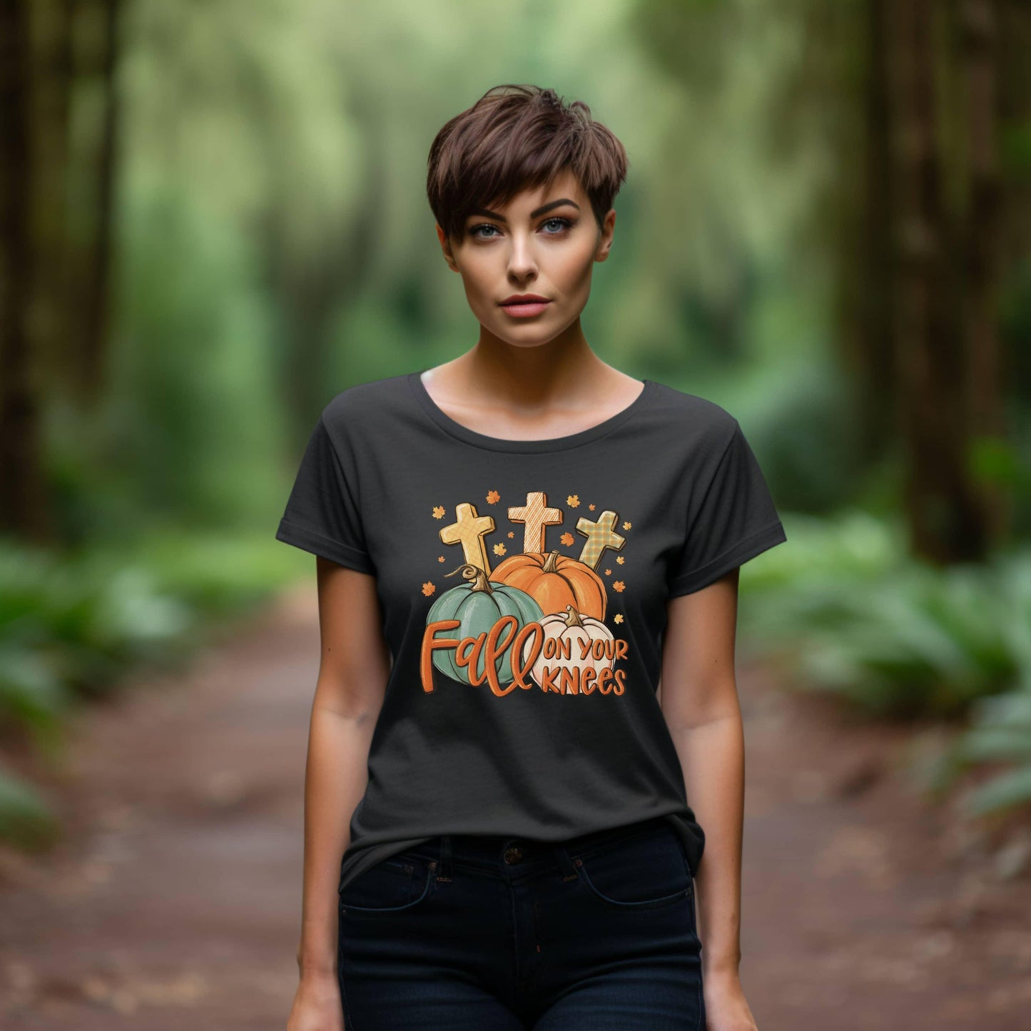 Fall On Your Knees Women’s Christian Tee - JT Footprint Apparel