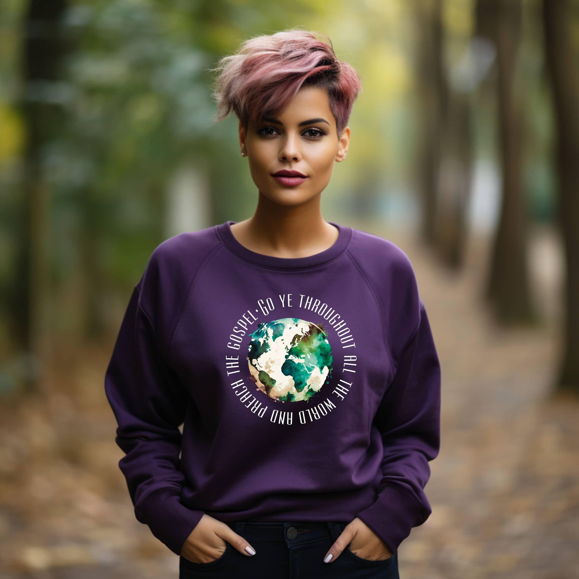 Go Ye Throughout The World And Preach Women’s Sweatshirt - JT Footprint Apparel