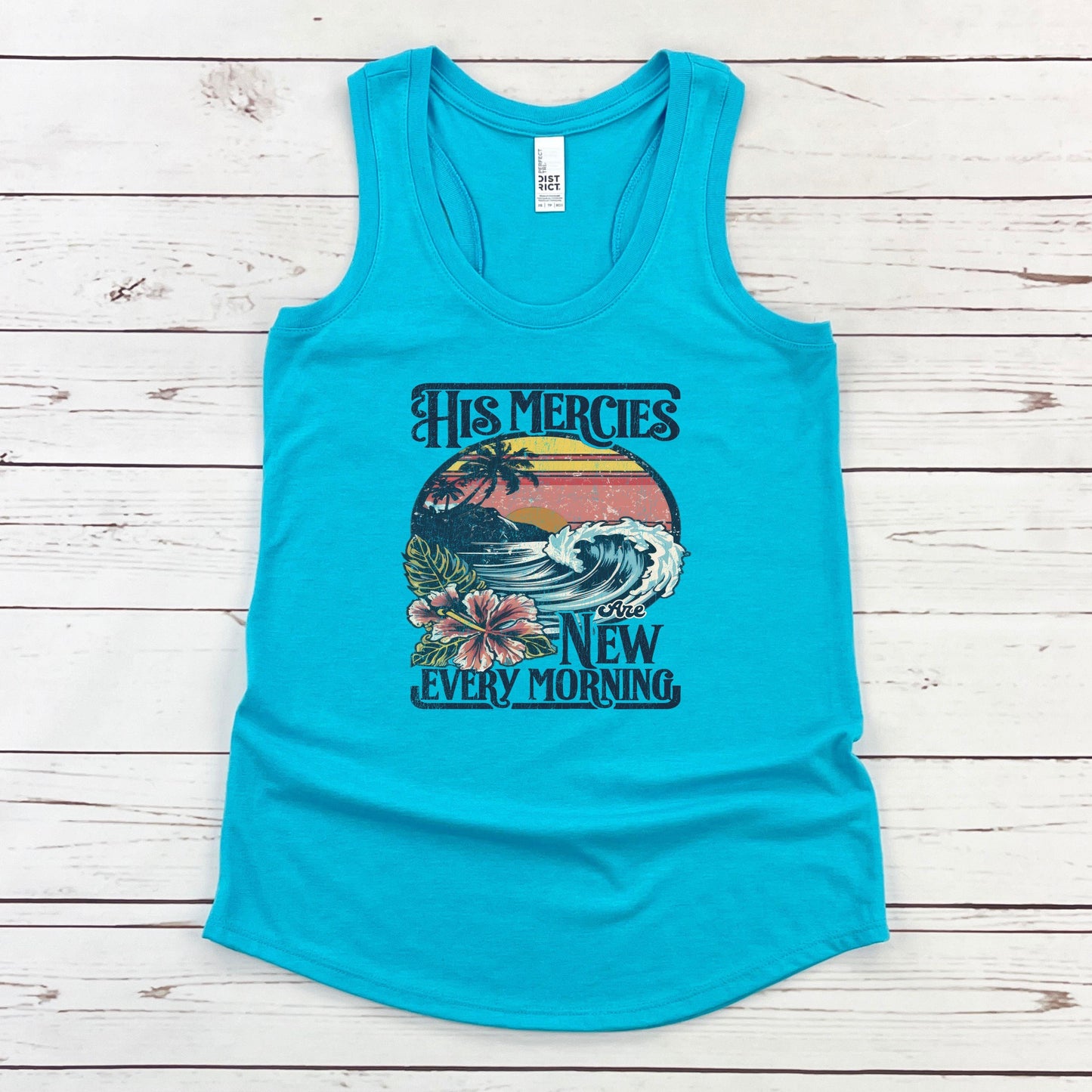 His Mercies Are New Every Morning Women’s Triblend Racerback Plus Tank - JT Footprint Apparel