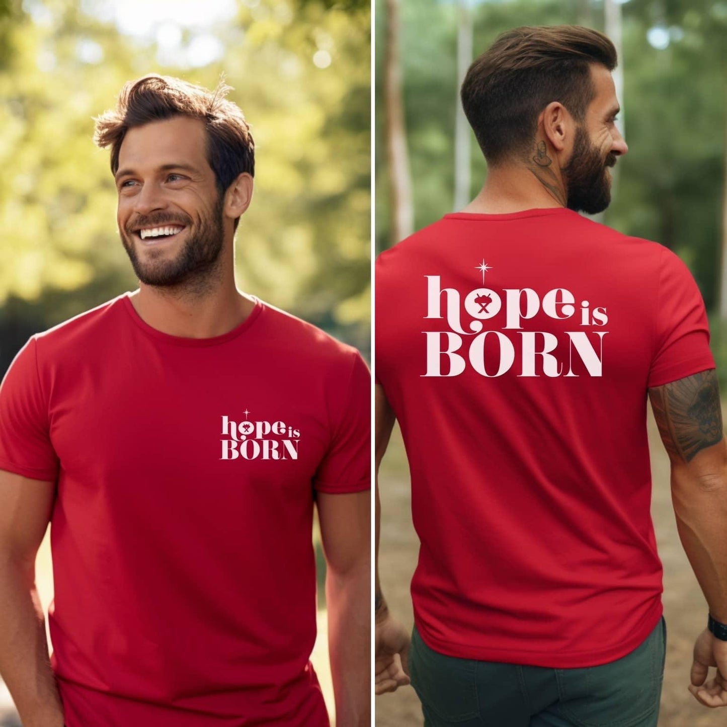 Hope Is Born Christimas Men’s Tee - JT Footprint Apparel