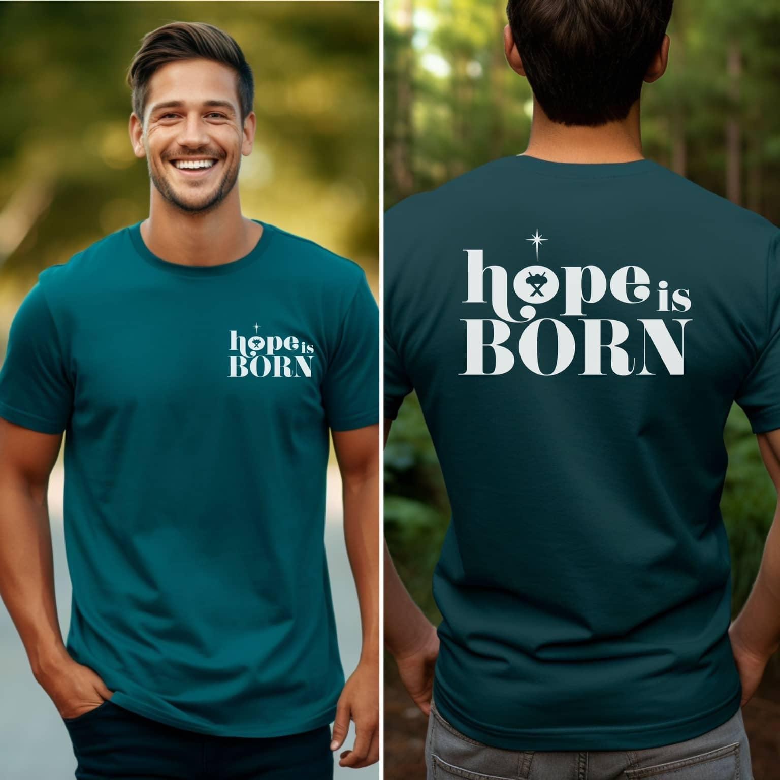 Hope Is Born Christimas Men’s Tee - JT Footprint Apparel