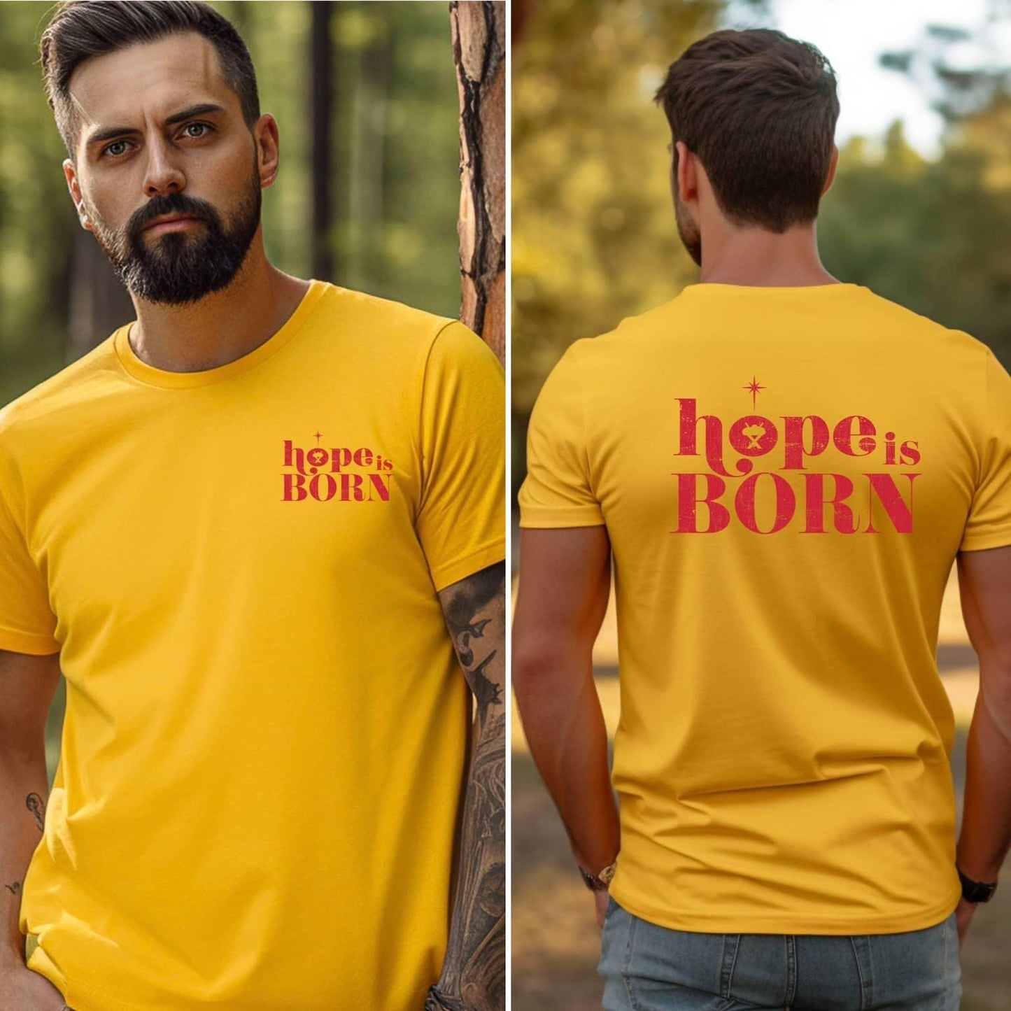 Hope Is Born Christimas Men’s Tee - JT Footprint Apparel