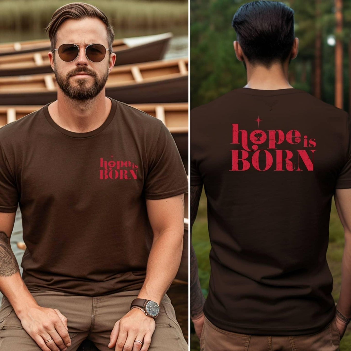 Hope Is Born Christimas Men’s Tee - JT Footprint Apparel