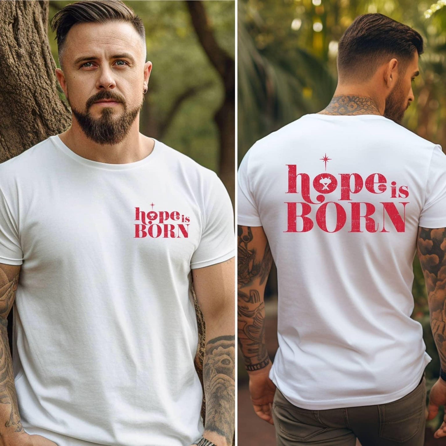 Hope Is Born Christimas Men’s Tee - JT Footprint Apparel