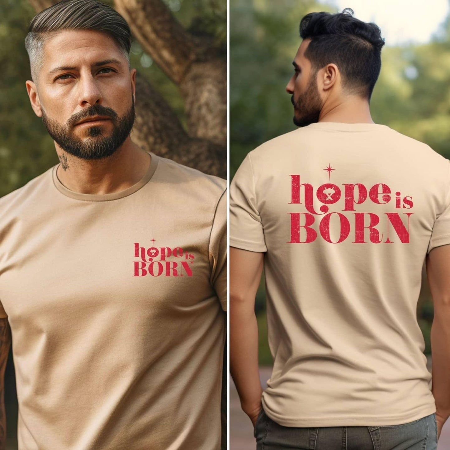 Hope Is Born Christimas Men’s Tee - JT Footprint Apparel