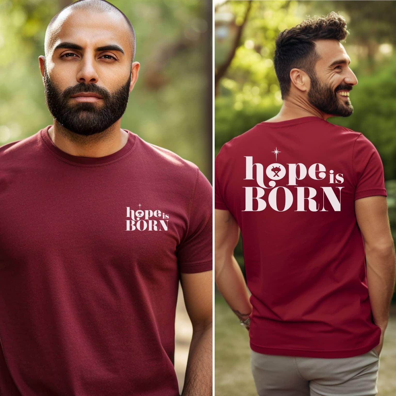 Hope Is Born Christimas Men’s Tee - JT Footprint Apparel