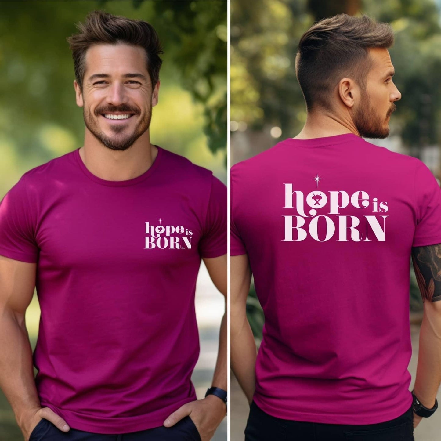 Hope Is Born Christimas Men’s Tee - JT Footprint Apparel