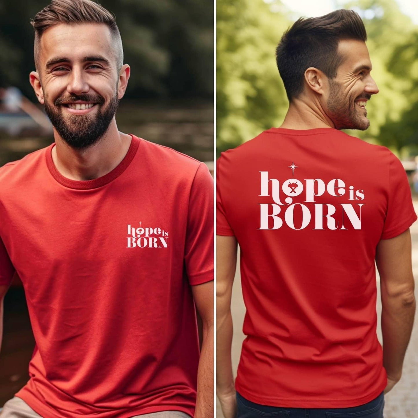 Hope Is Born Christimas Men’s Tee - JT Footprint Apparel