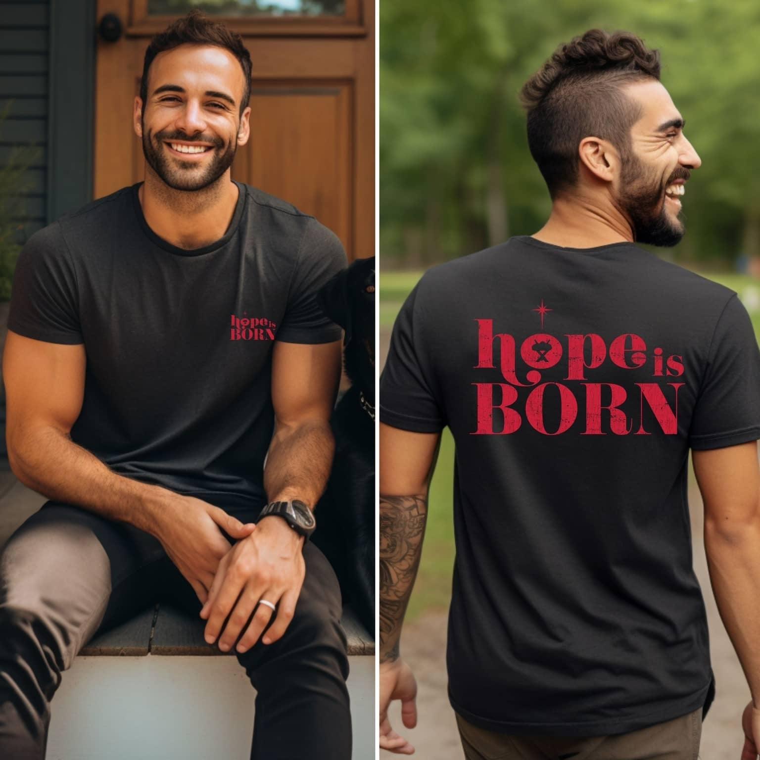 Hope Is Born Christimas Men’s Tee - JT Footprint Apparel