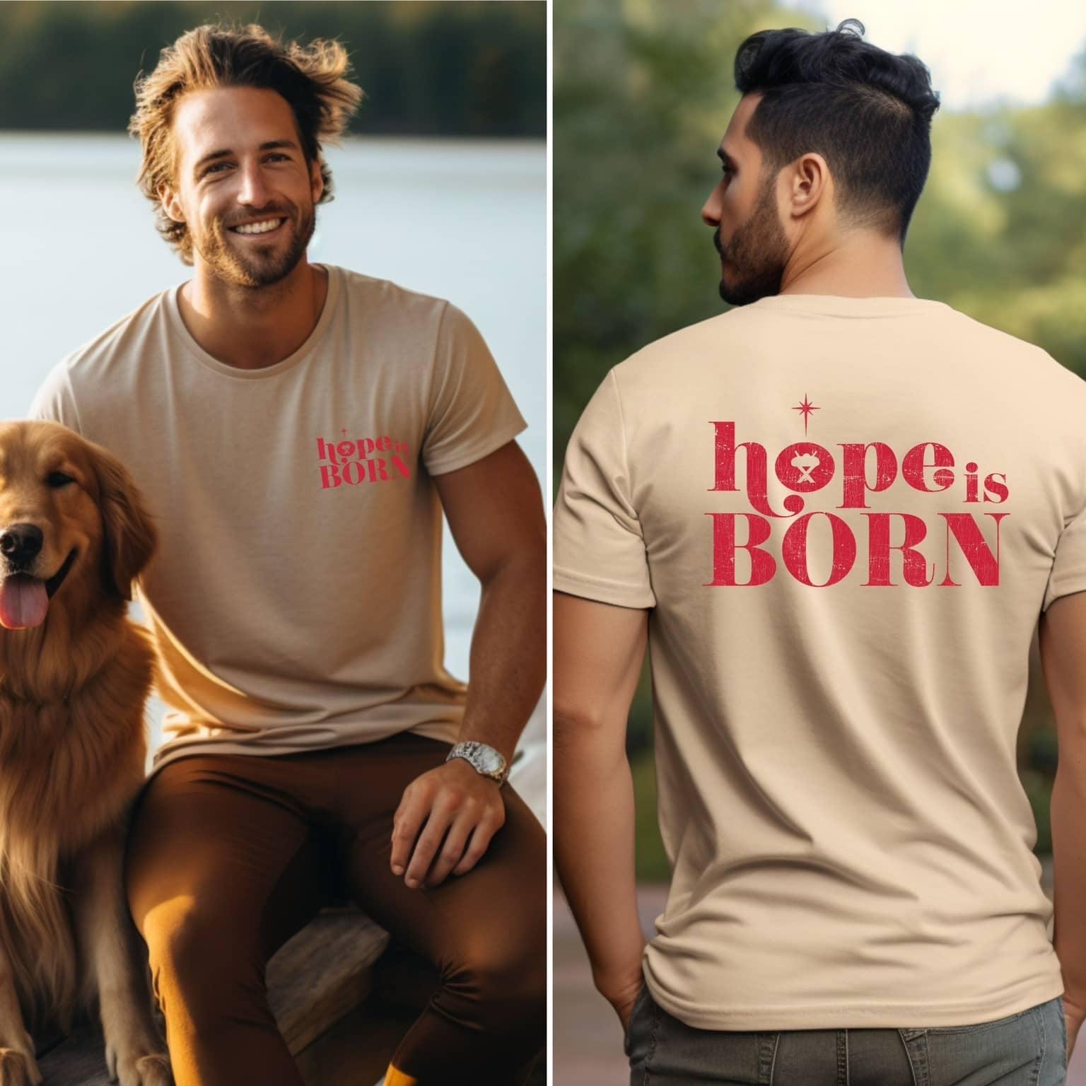 Hope Is Born Christimas Men’s Tee - JT Footprint Apparel