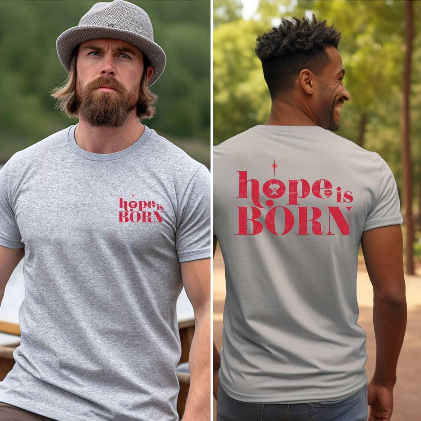 Hope Is Born Christimas Men’s Tee - JT Footprint Apparel