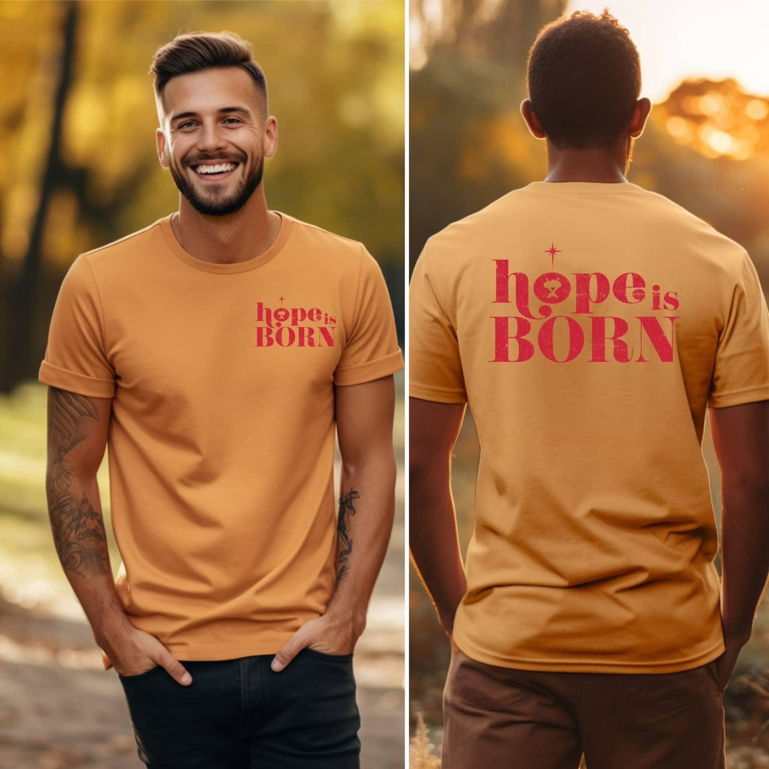 Hope Is Born Christimas Men’s Tee - JT Footprint Apparel