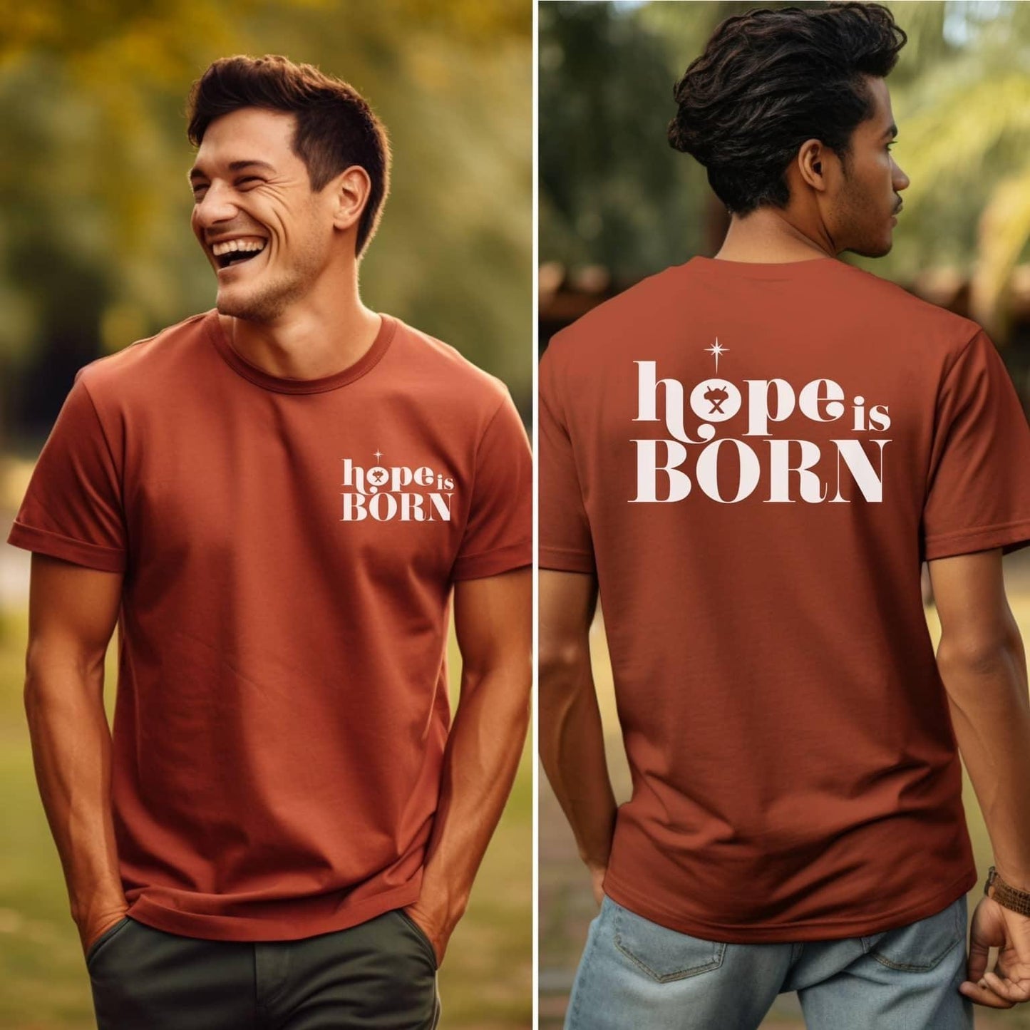 Hope Is Born Christimas Men’s Tee - JT Footprint Apparel