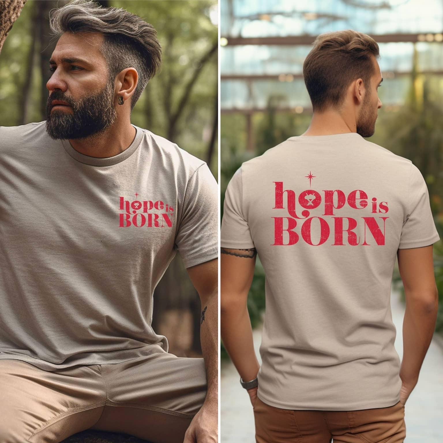 Hope Is Born Christimas Men’s Tee - JT Footprint Apparel