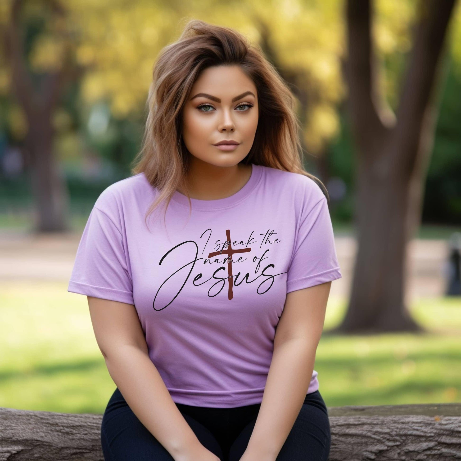 I Speak The Name Of Jesus Women’s Plus Tee - JT Footprint Apparel