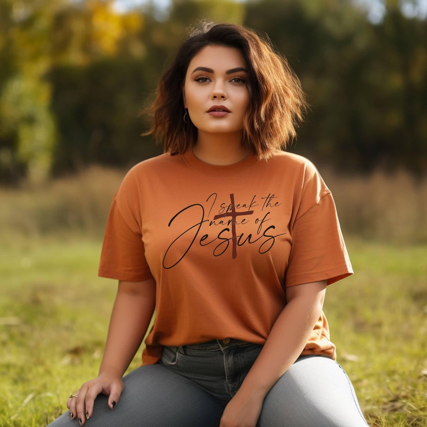 I Speak The Name Of Jesus Women’s Plus Tee - JT Footprint Apparel