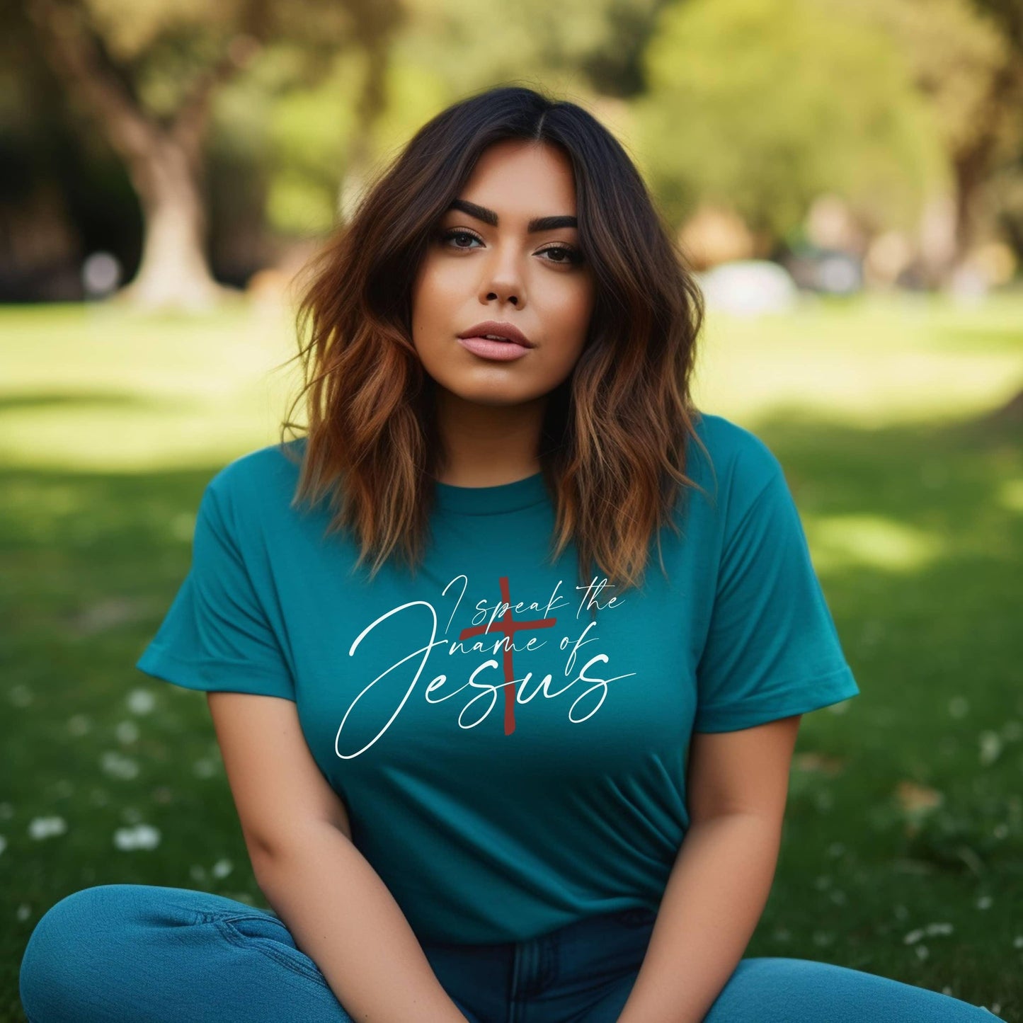 I Speak The Name Of Jesus Women’s Plus Tee - JT Footprint Apparel