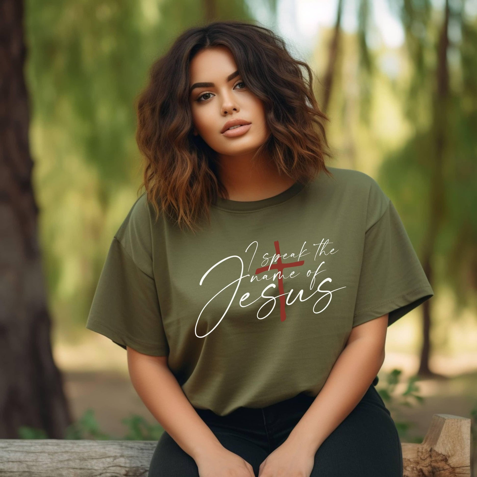 I Speak The Name Of Jesus Women’s Plus Tee - JT Footprint Apparel