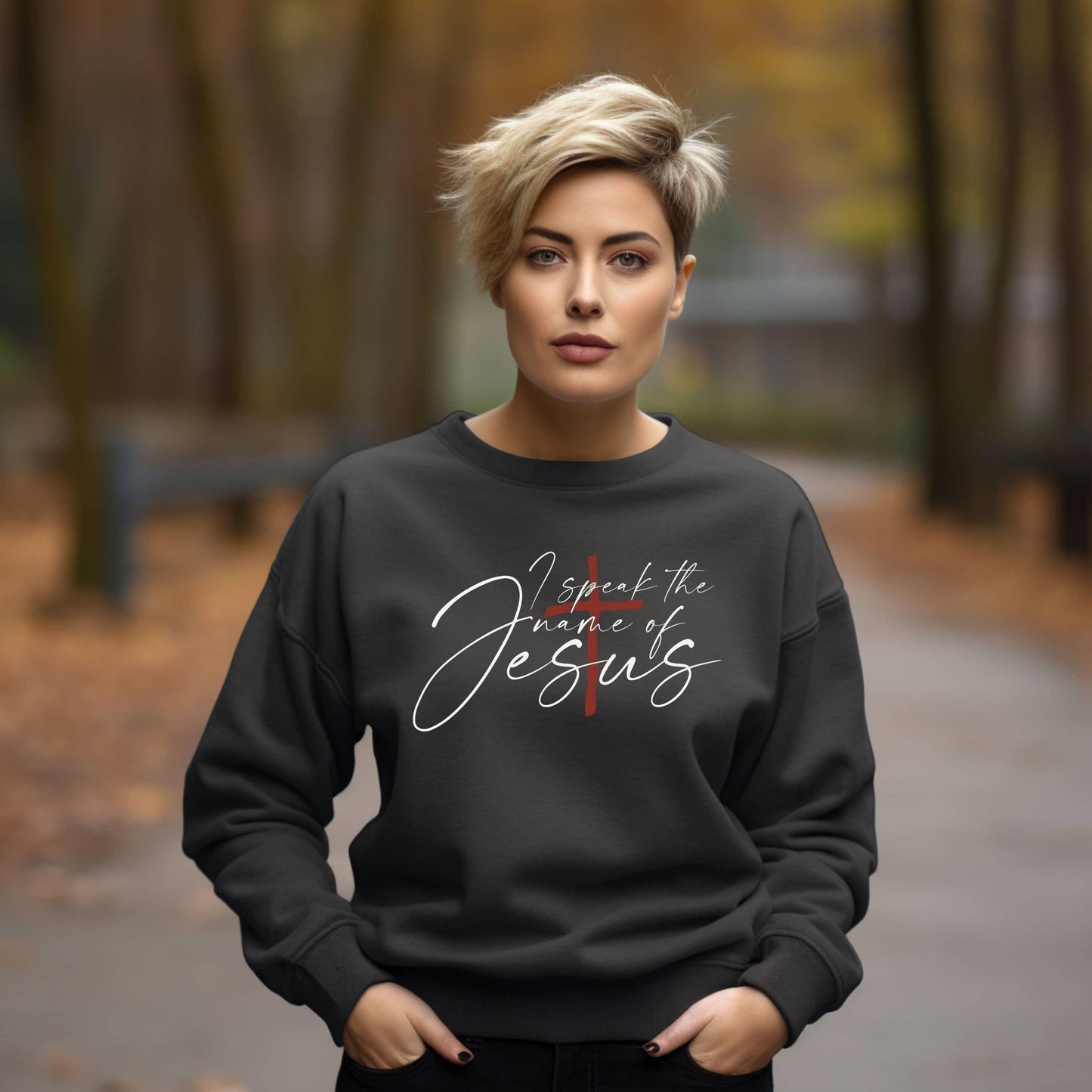 I Speak The Name Of Jesus Women’s Sweatshirt - JT Footprint Apparel