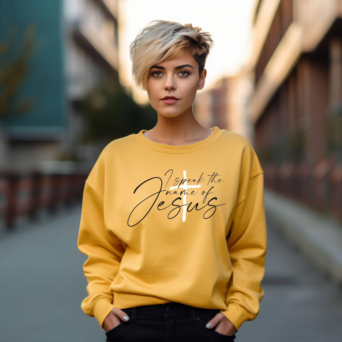 I Speak The Name Of Jesus Women’s Sweatshirt - JT Footprint Apparel