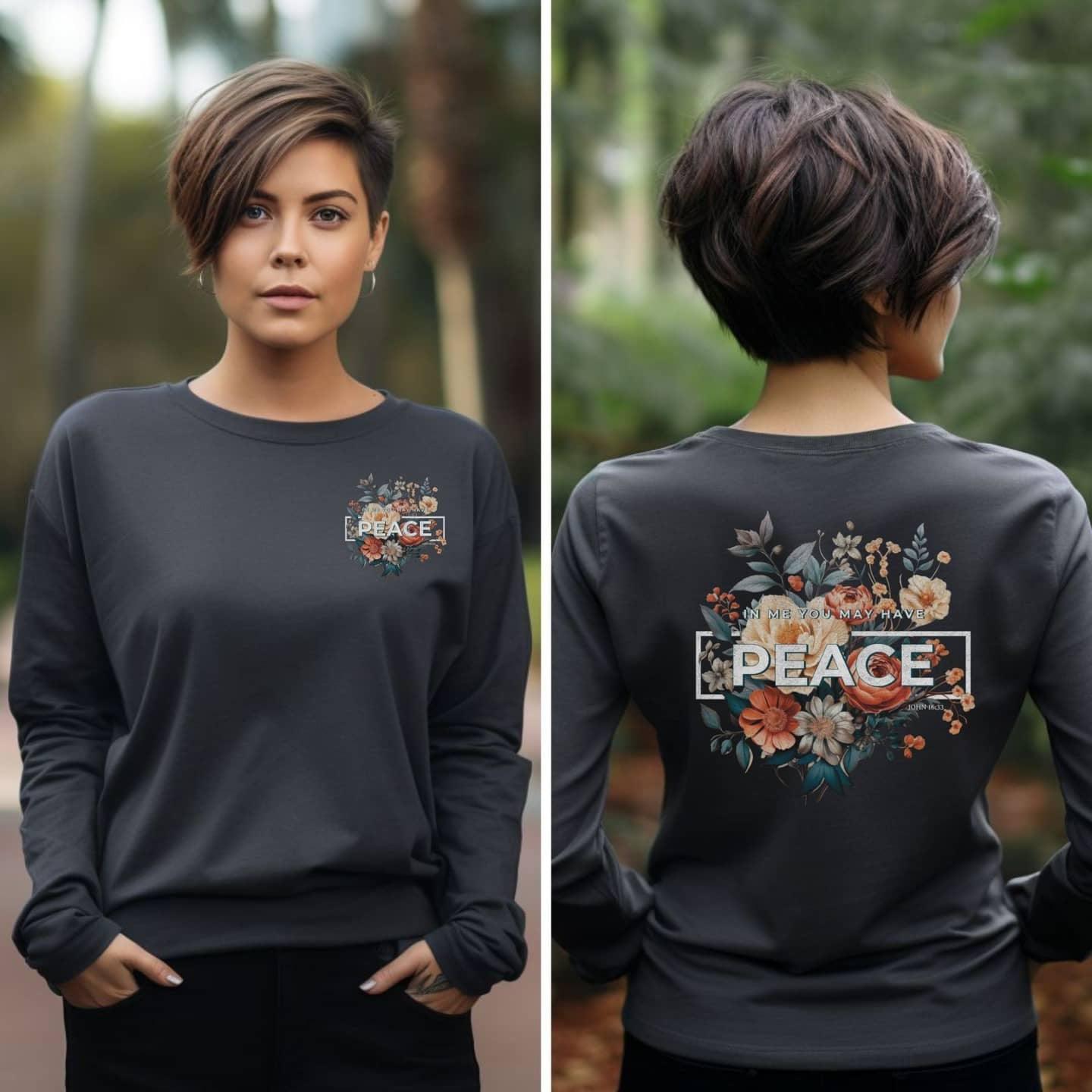 In Me You May Have Peace Women’s Long Sleeve Tee - JT Footprint Apparel