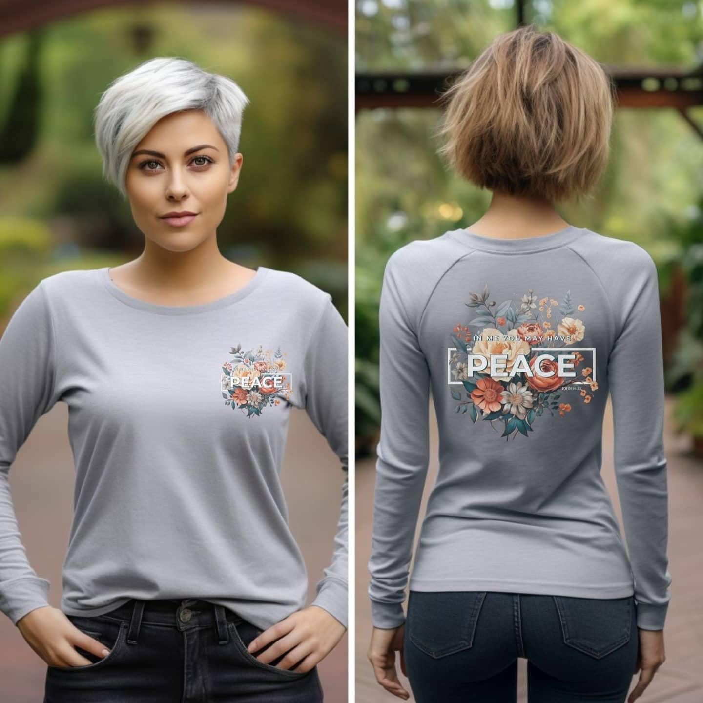 In Me You May Have Peace Women’s Long Sleeve Tee - JT Footprint Apparel