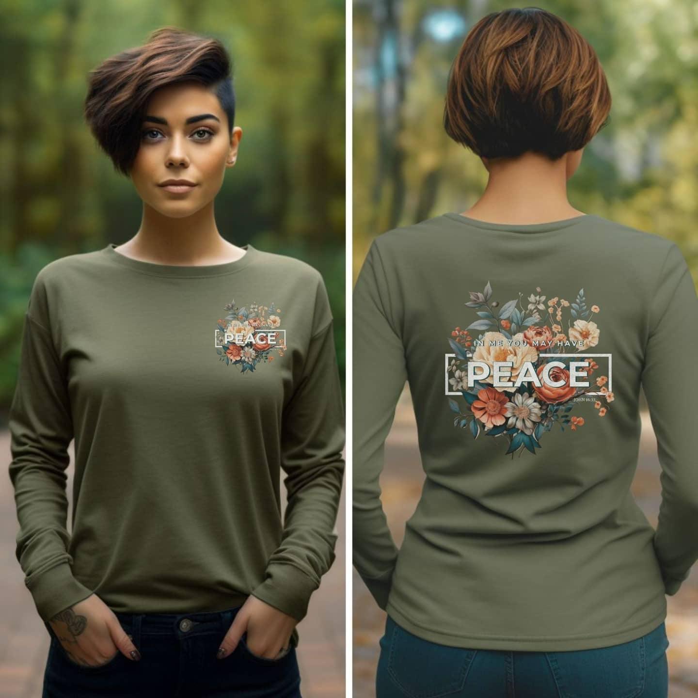 In Me You May Have Peace Women’s Long Sleeve Tee - JT Footprint Apparel